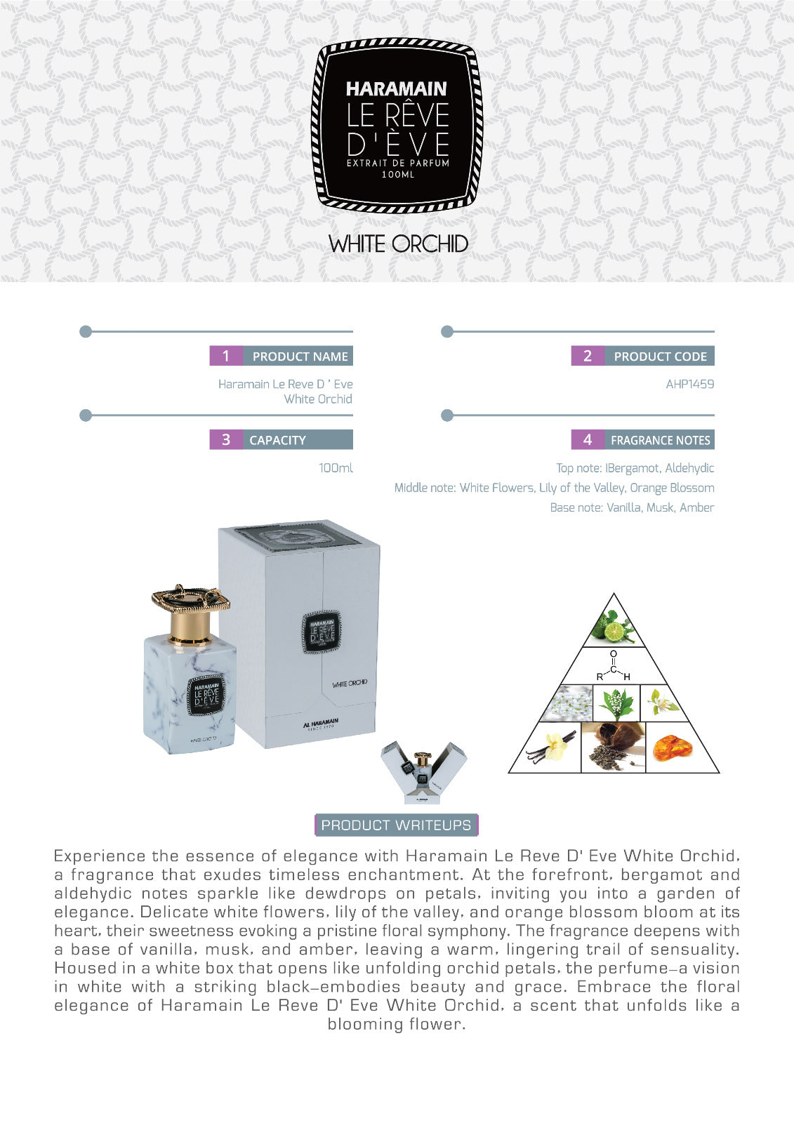 Al Haramain Le Reve D'Eve White Orchid Extrait De Parfum 100ml